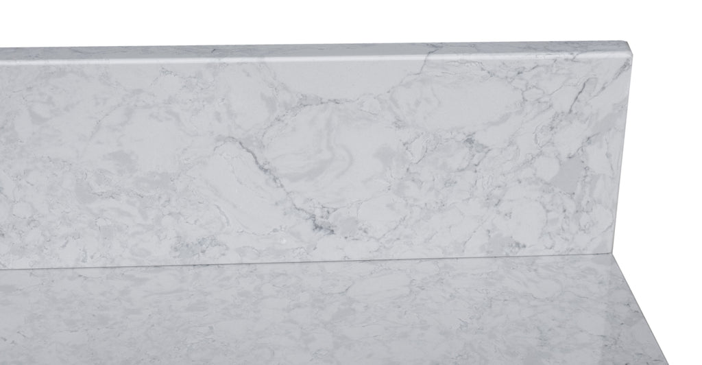 37in Grey Engineered Stone Vanity Top with Ceramic Sink V95249