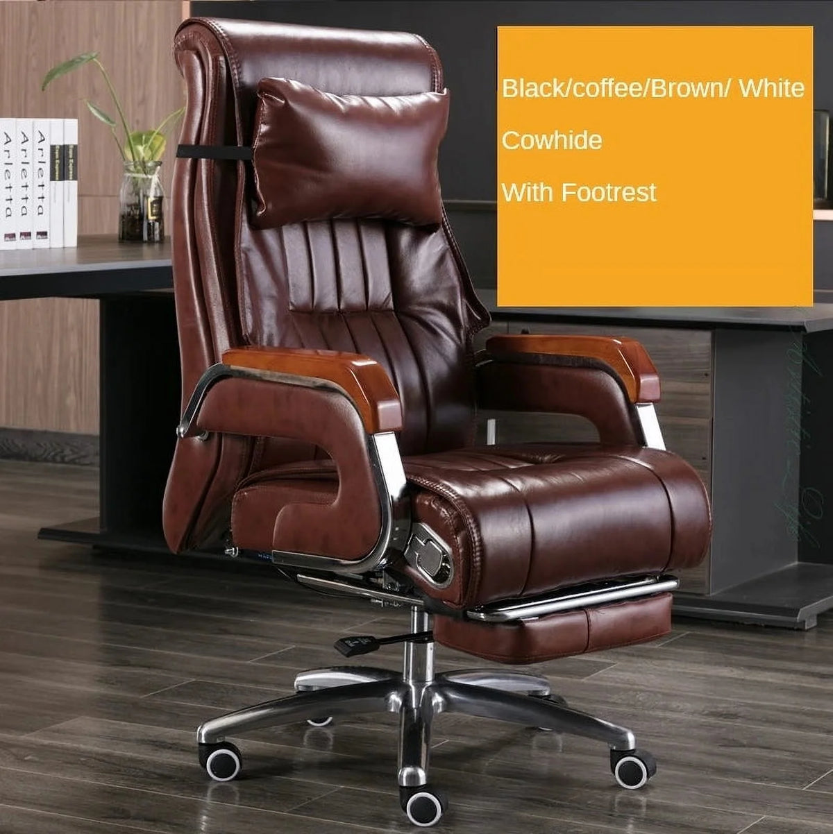 Cowhide Reclining Massage Office Chair Z53123