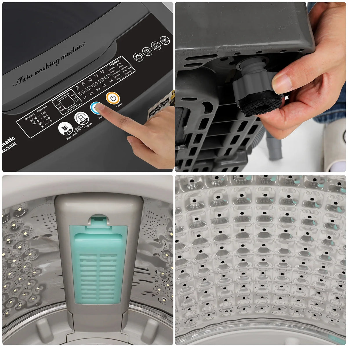 17.8Lbs Capacity Full-Automatic Compact Portable Washing Machine D849882