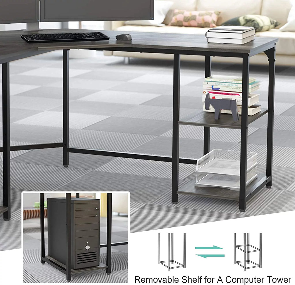L-Shaped Desk with Shelves Corner Desk A2659