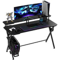 55 Inch Black Gaming Desk with Monitor Stand C83969