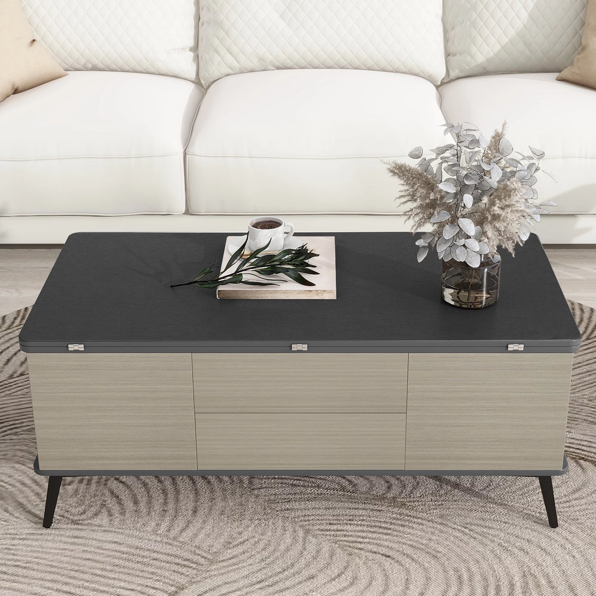 5 Pieces Lift Top Coffee Table Set with Storage D184141