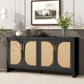 Modern TV Stand with Rattan Doors and Adjustable Shelves L468145
