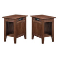2 Piece Wood End Table Set in Burnt Amber A987605