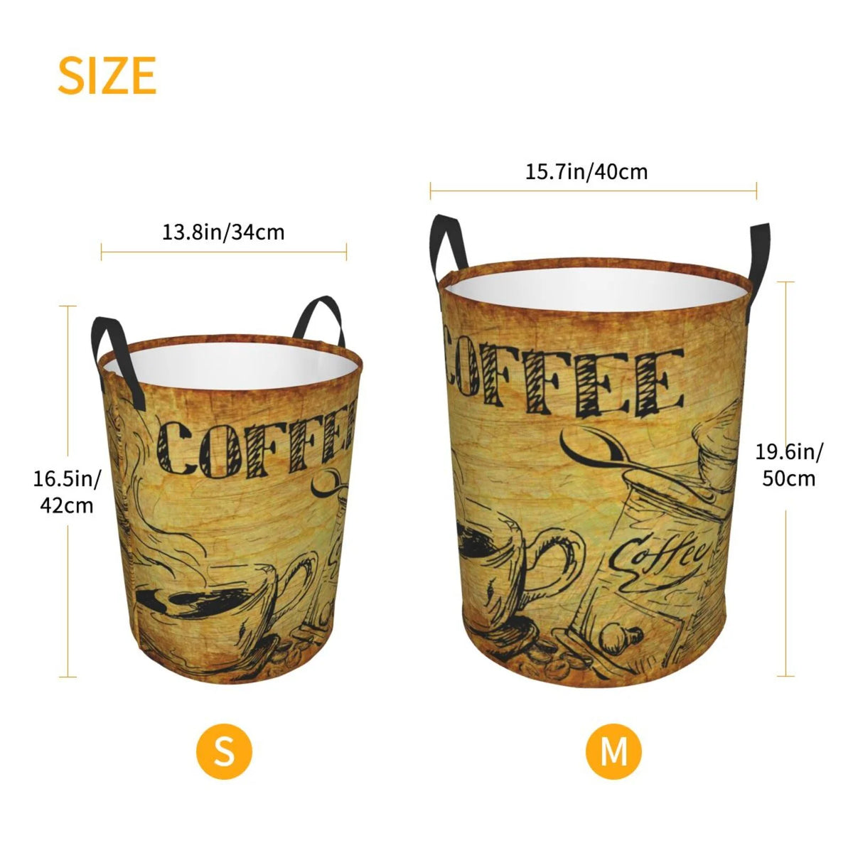 Vintage Laundry Hamper With Handles Collapsible Waterproof F476555