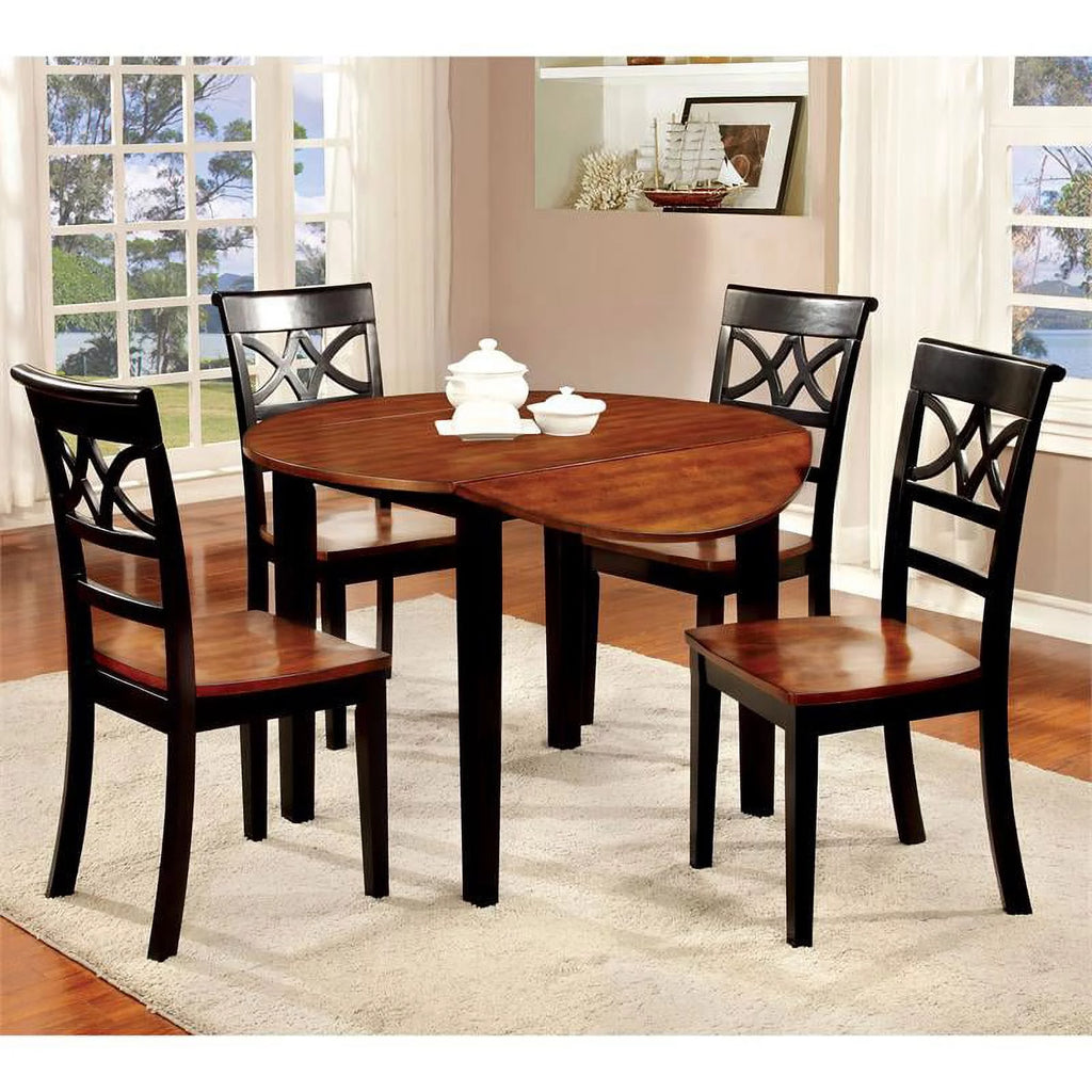 Black and Cherry Wood Dining Chair Set of 2 L377636