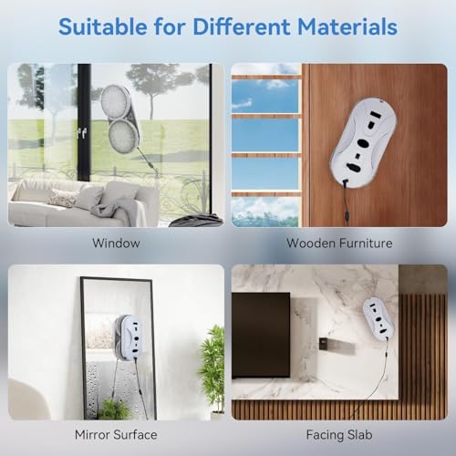Automatic Window Cleaning Robot with Dual Spray, 3000Pa Suction, Remote Control U836