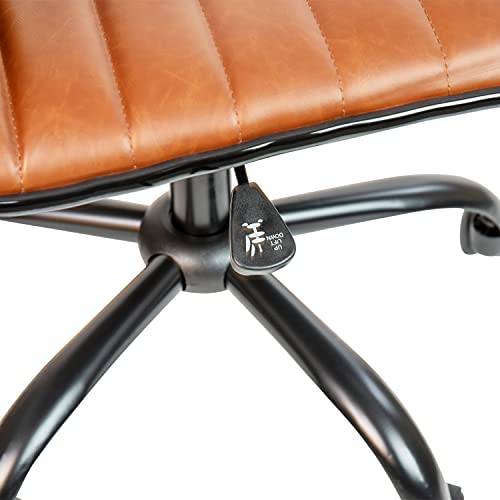 White Ribbed Upholstered Vinyl Swivel Desk Chair U678