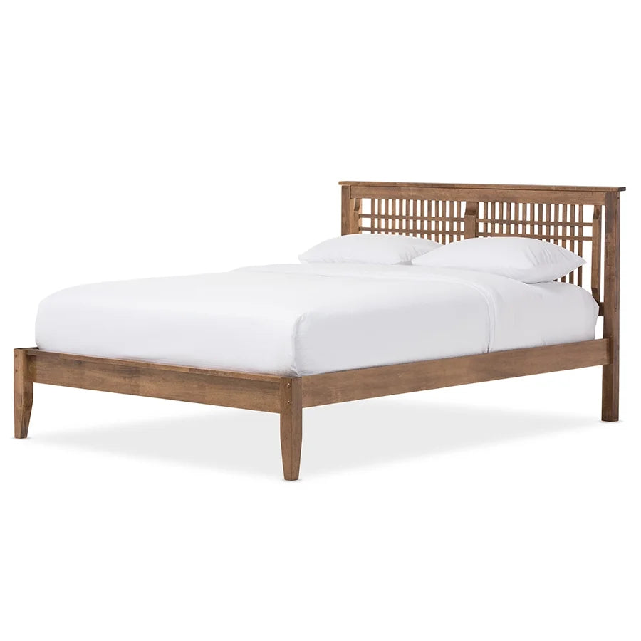 Solid Walnut Wood Platform Bed B45758