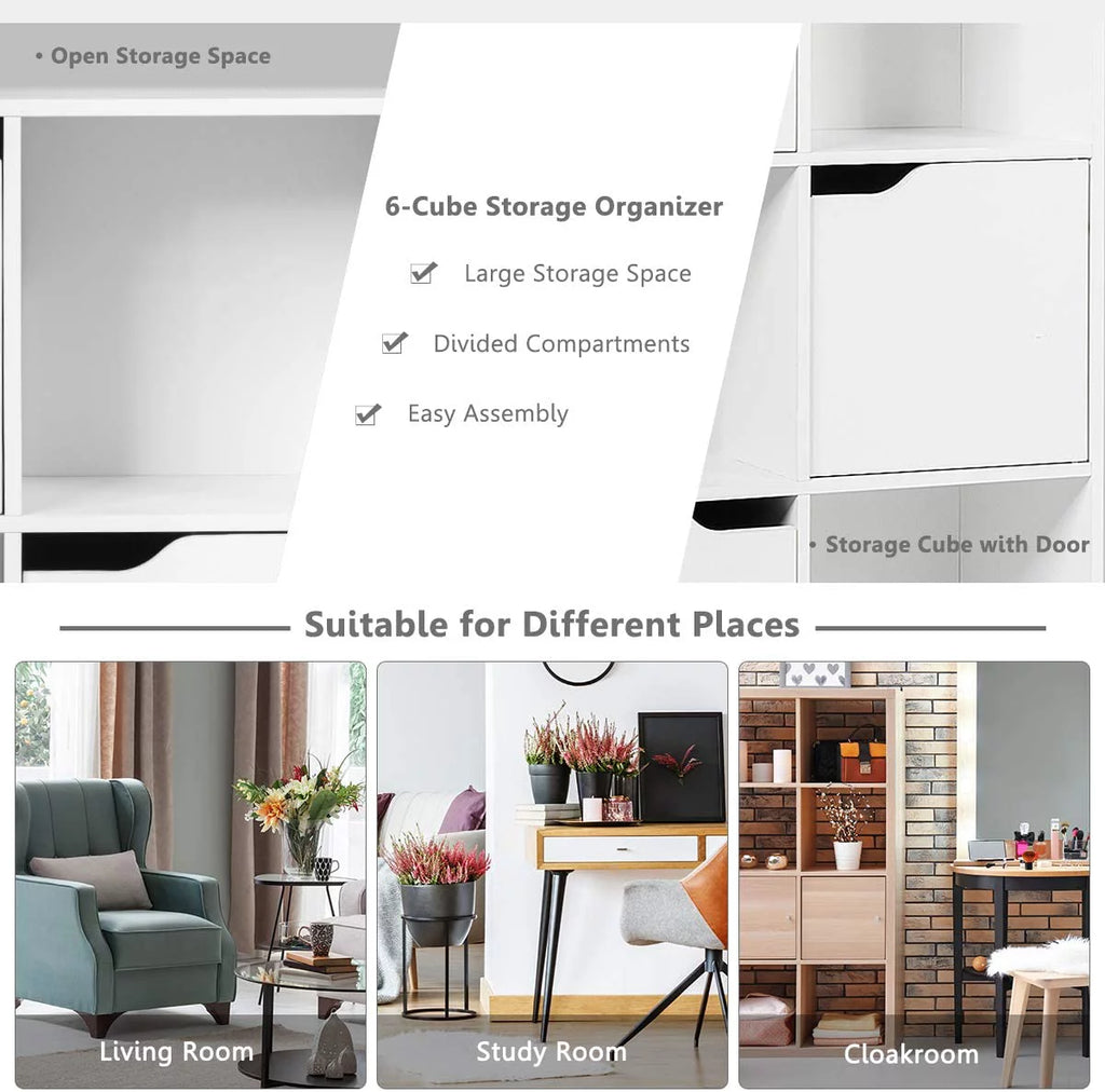 White 6-Cube Storage Organizer Cabinet M809200