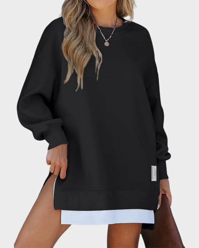 Long Sleeve Zipper Oversized Sweatshirt U2465
