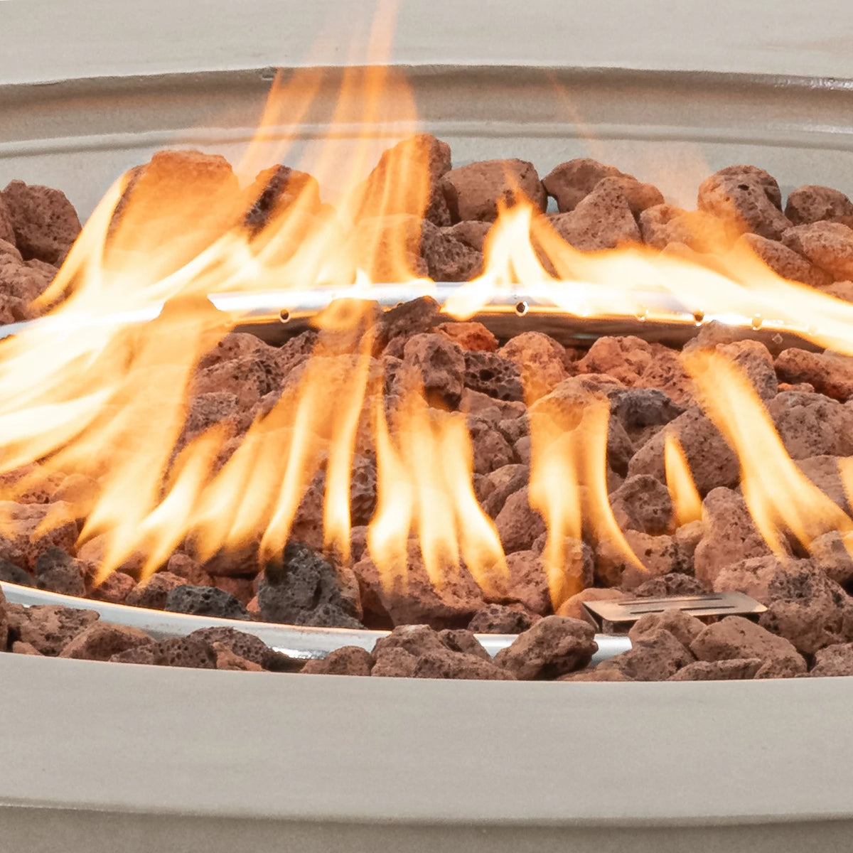 40.5 inch Round Grey Propane Fire Pit Table M7984