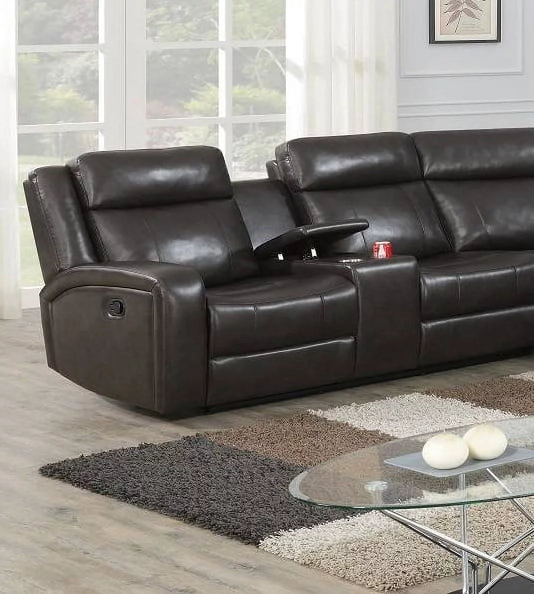 Dark Brown Reclining Sectional Sofa Set D517040