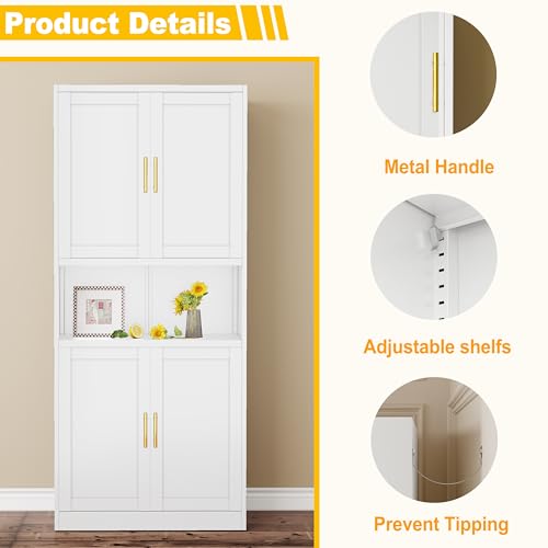 Tall Narrow Storage Cabinet 4 Adjustable Shelves Green H66773