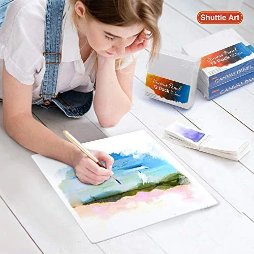 Painting Canvas Panel, 36 Multi Pack, 100% Cotton White K553126