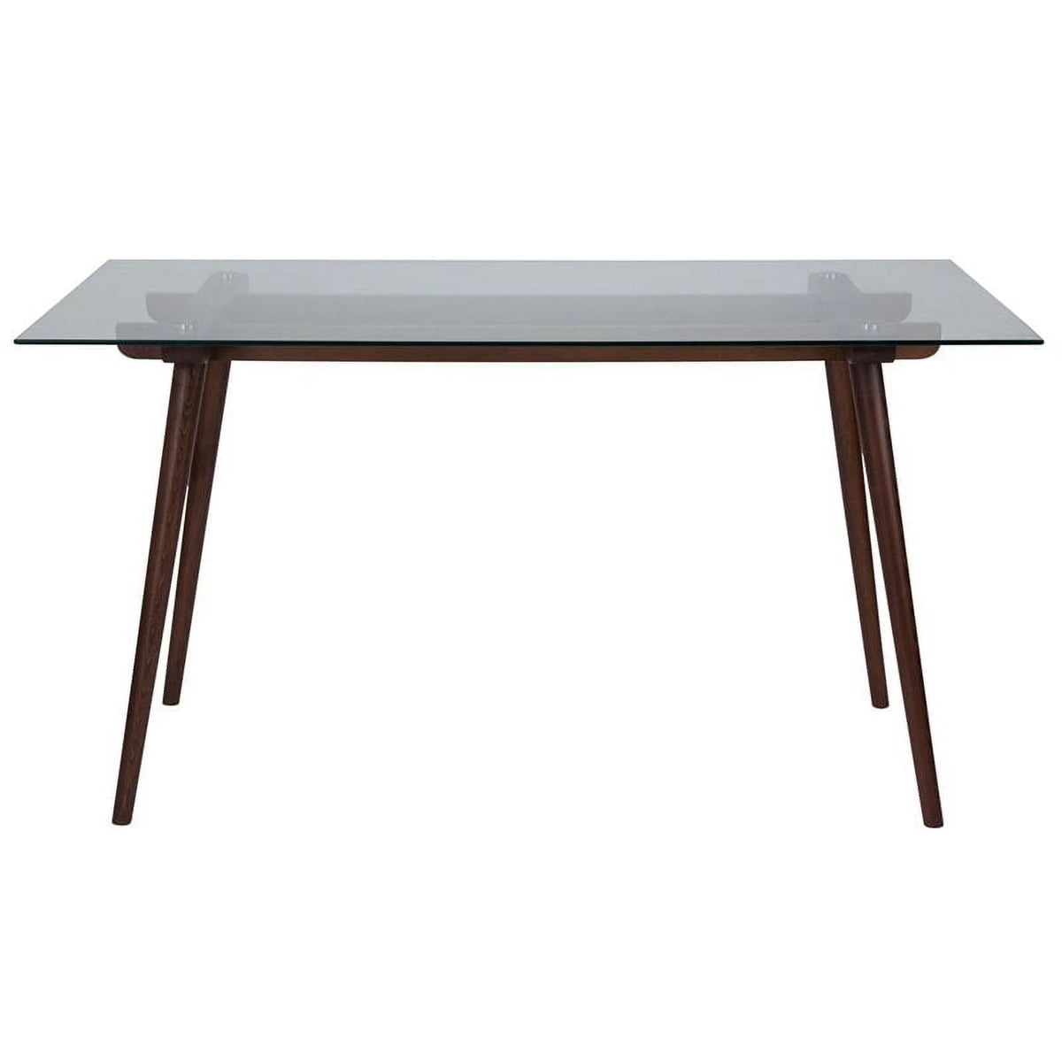 Rectangular Wood and Glass Top Table in Walnut Y855