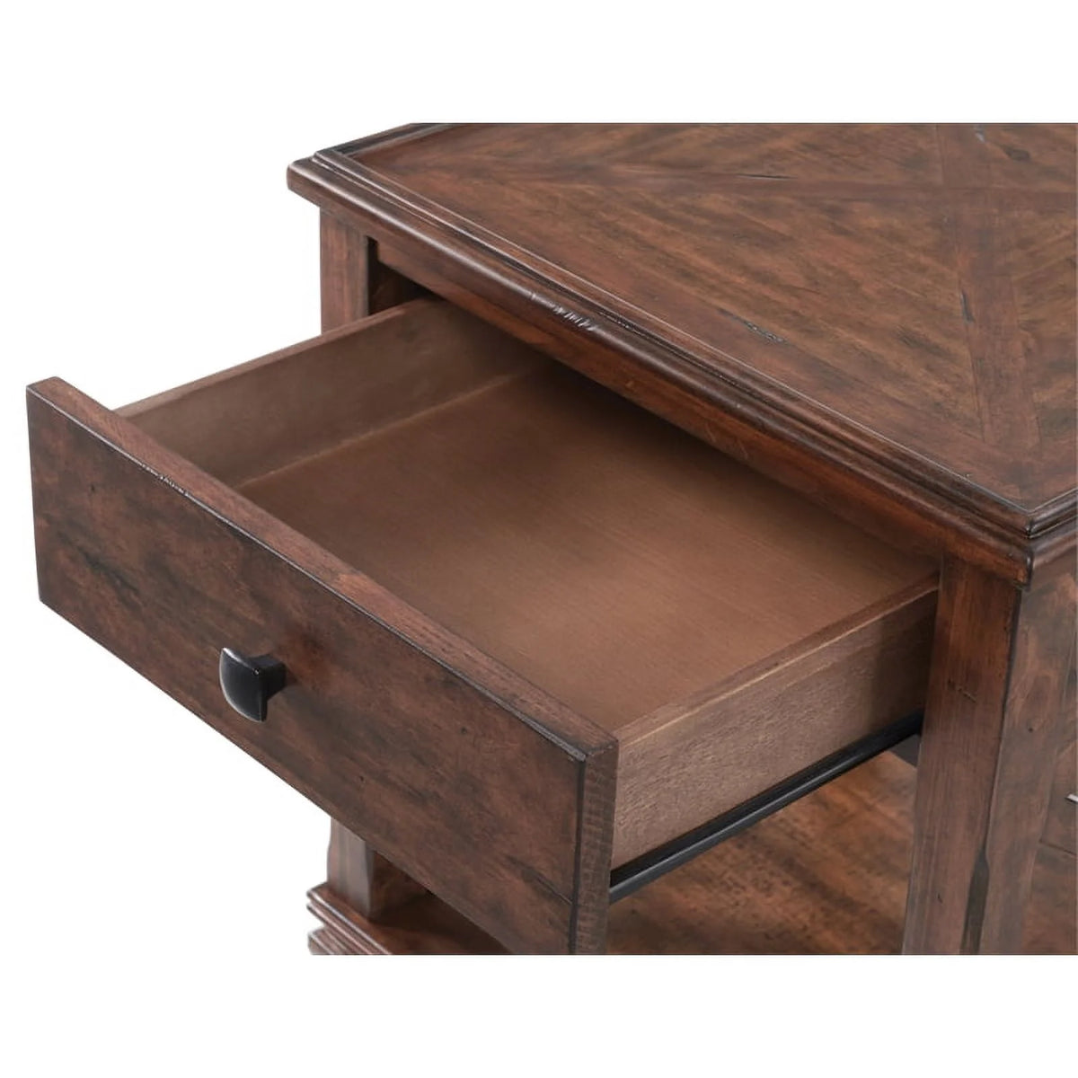 21" Square Wood End Table with Drawer Set of 2 I4928