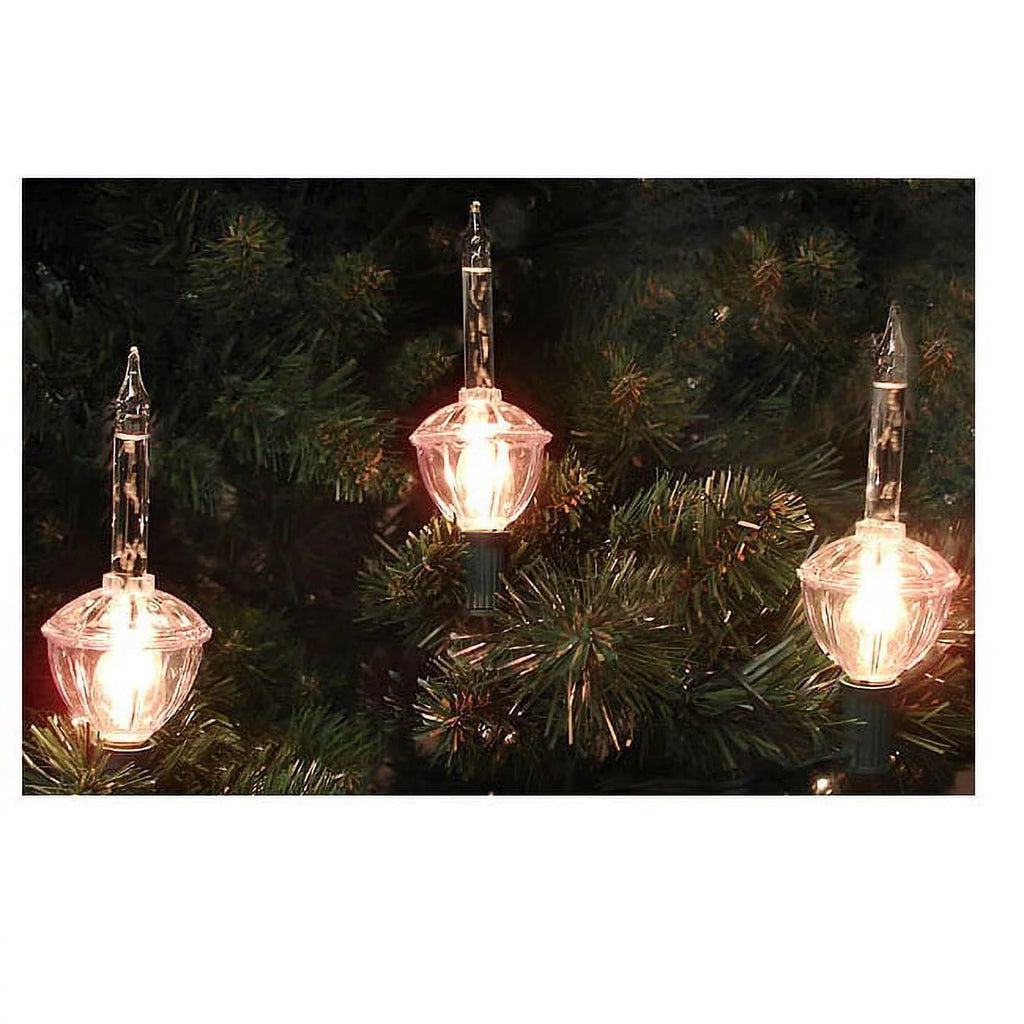 7-Count Clear Silver Glitter Christmas Bubble Light Set P416576