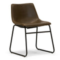 Dark Brown Faux Leather Dining Chairs Set of 2 K75887