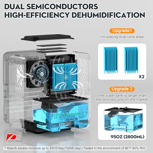 95 OZ 800 sq.ft Small Dehumidifier with Remote Control P3712