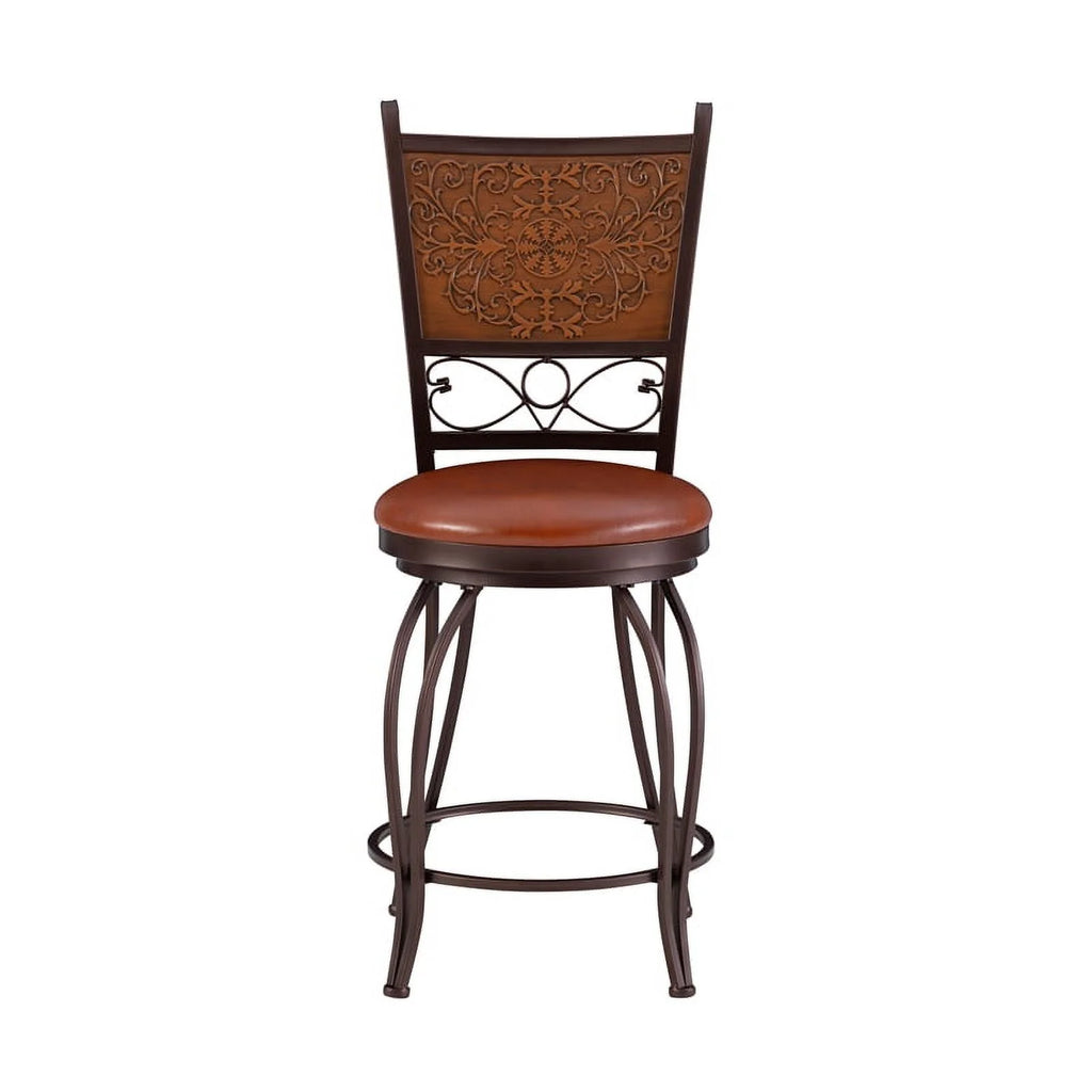 24" Metal Stamped Back Swivel Counter Stool Q26499