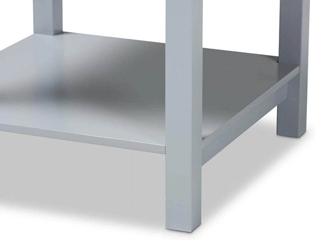 Light Grey 2-Drawer Wood End Table P4276