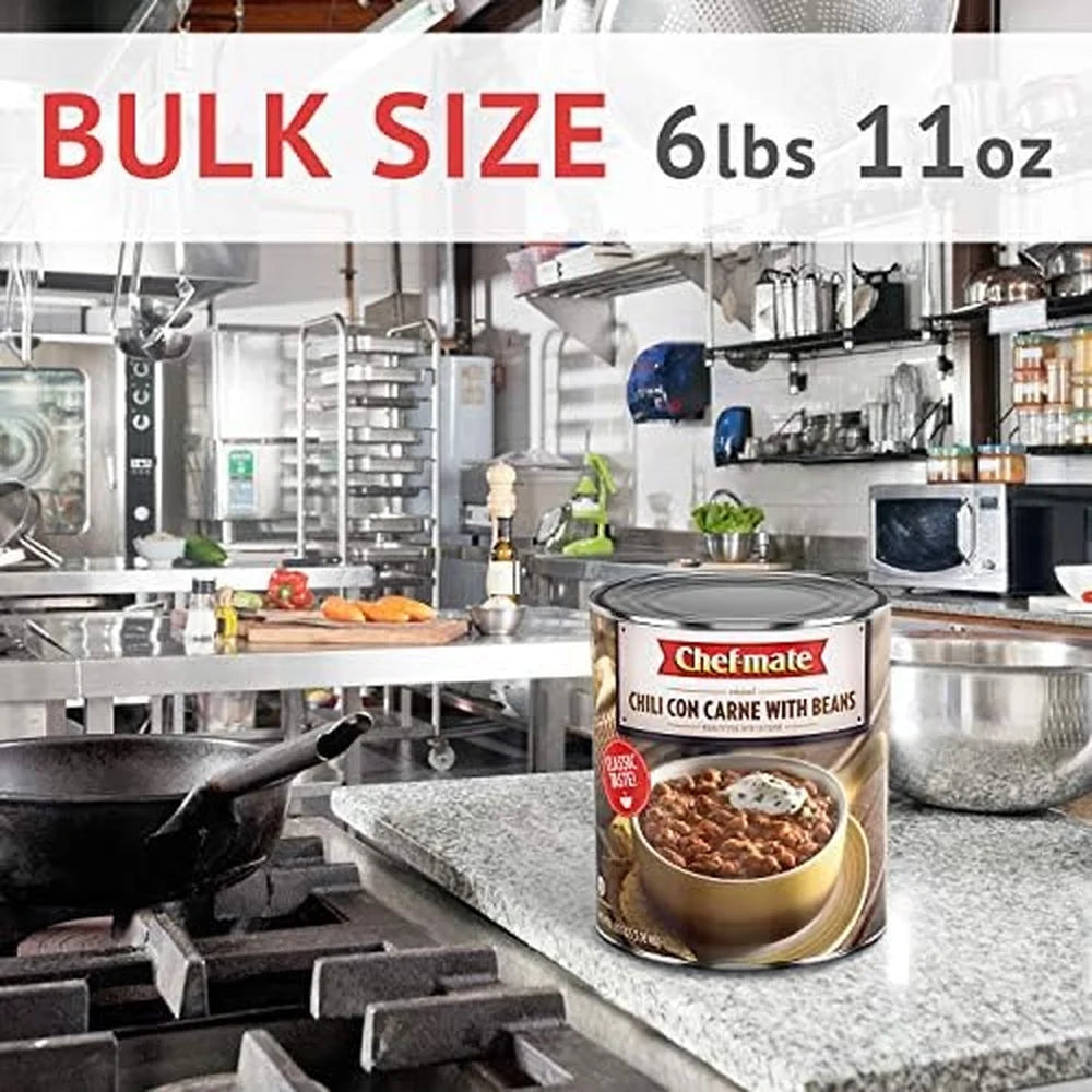 Beef Chili Canned Beans with Meat 6 lb 11 oz Pack of 20 C282