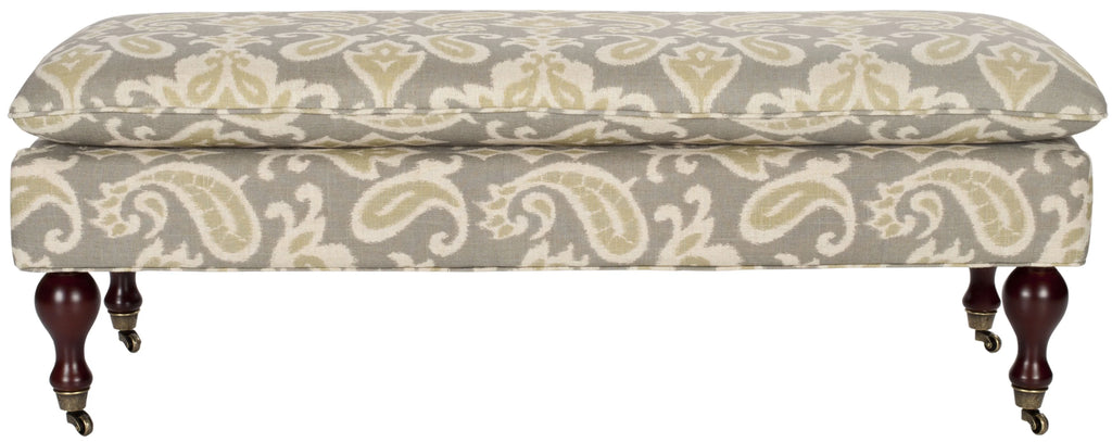 Brown Upholstered Bench with Wood Legs M5037