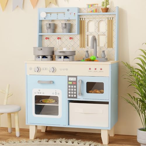 Wooden Play Kitchen with Lights & Sounds A10315