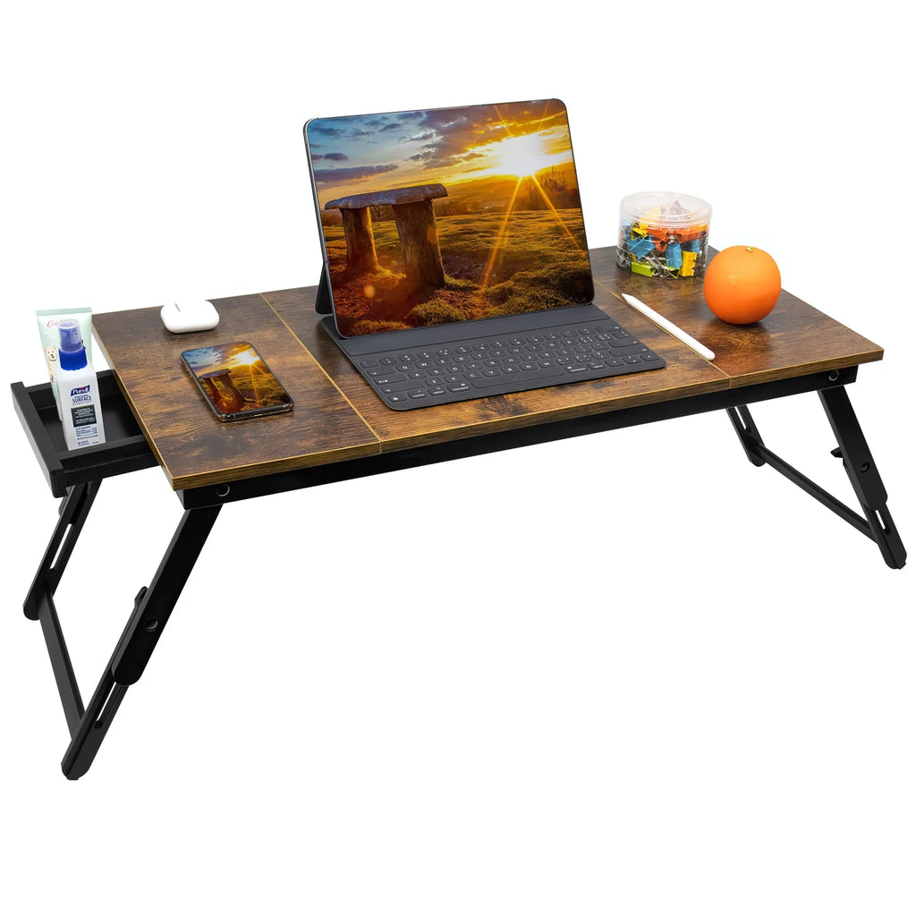 Bamboo Adjustable Laptop Desk with Drawer Z898