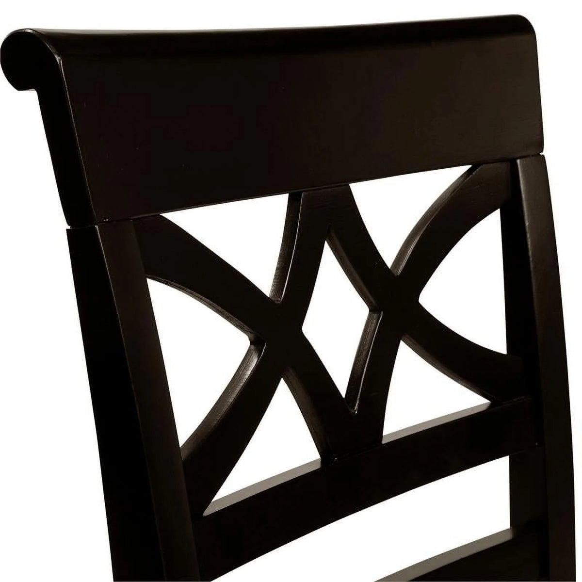 Black and Cherry Wood Dining Chair Set of 2 L377636