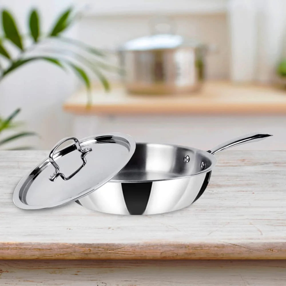 Stainless Steel Frying Pan with Lid L78634