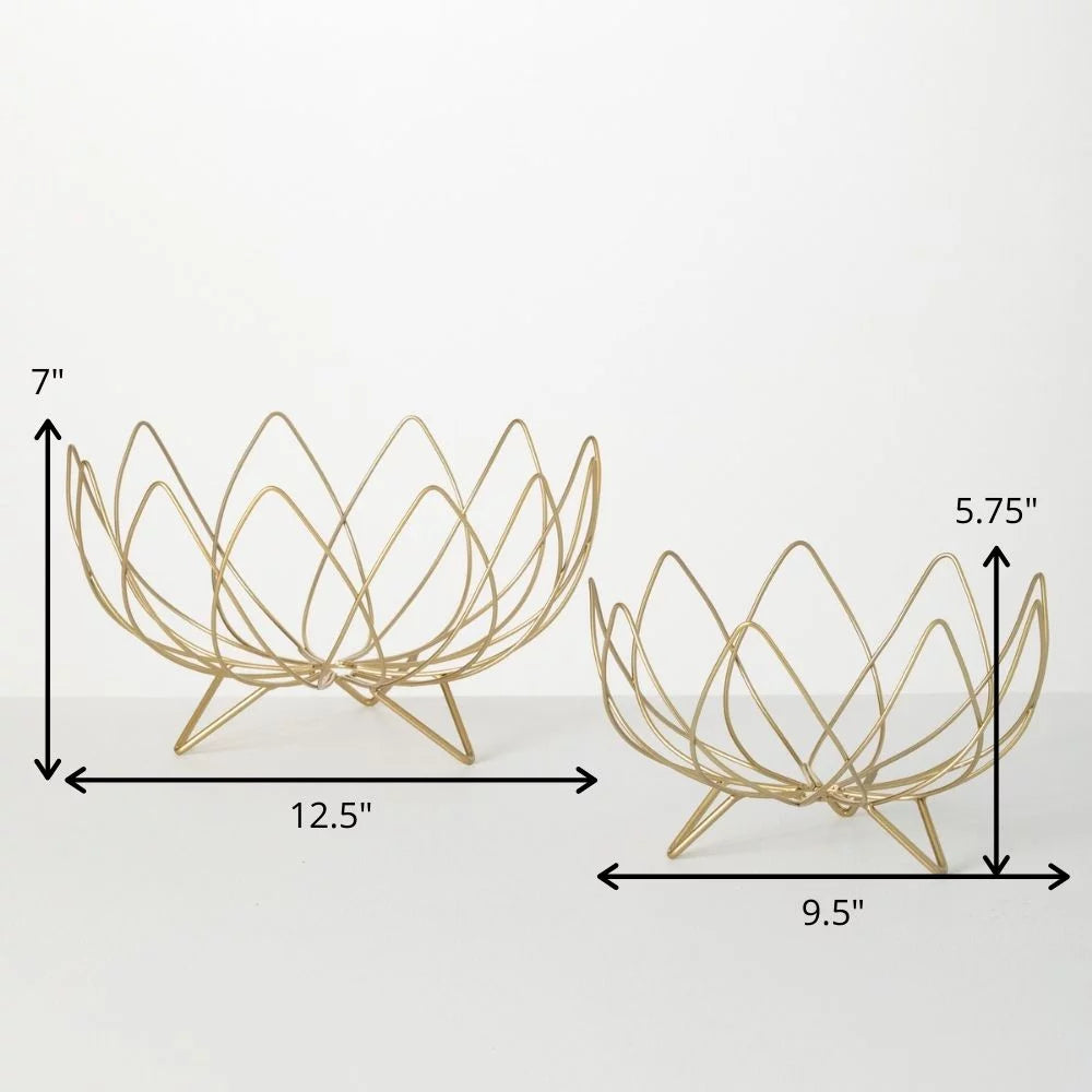 Gold Metal Bowl Set of 2 L438585