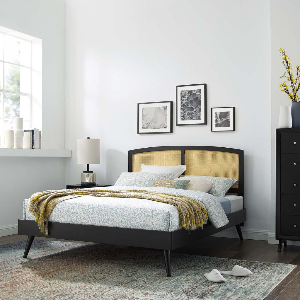 Black Wood Full Size Platform Bed Frame K432683