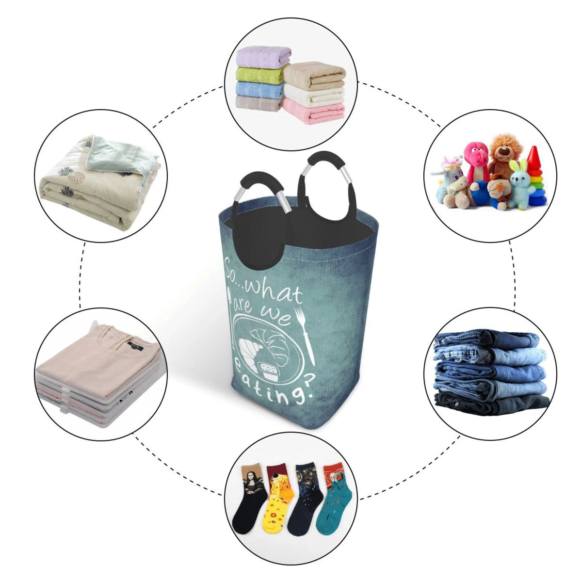 Waterproof Collapsible Laundry Hamper 50L J55763
