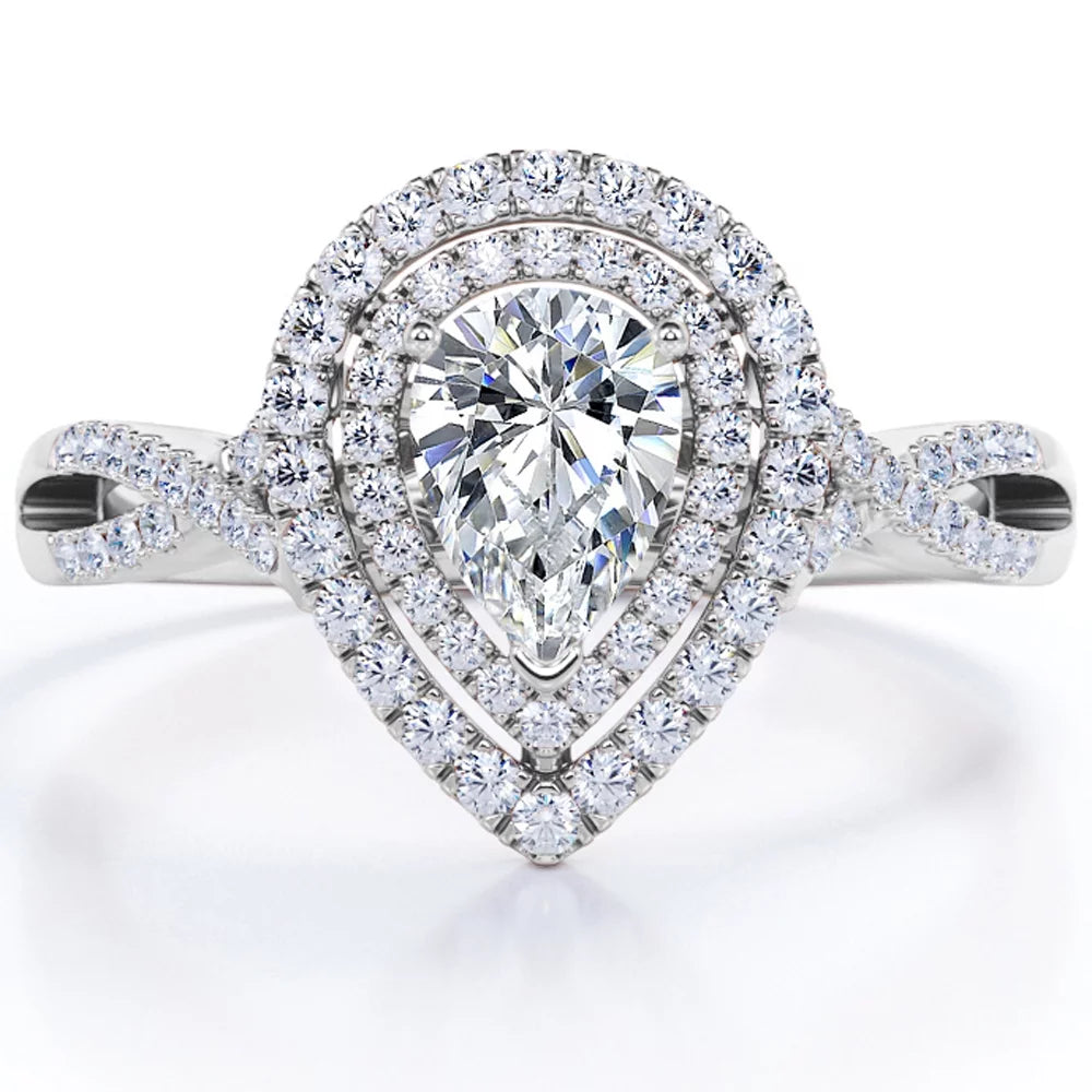 1.75 Carat Pear Shape Moissanite Engagement Ring U308356