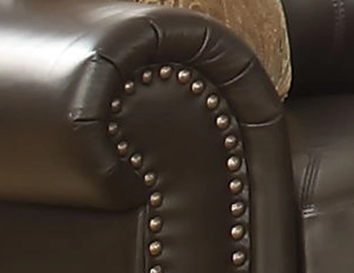 Brown Leather Gel Sofa F7321