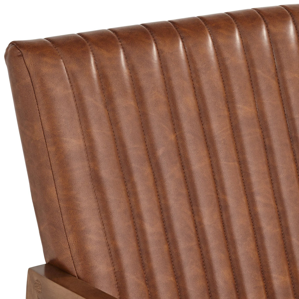 Rust Brown Wood Frame Rocking Chair M681