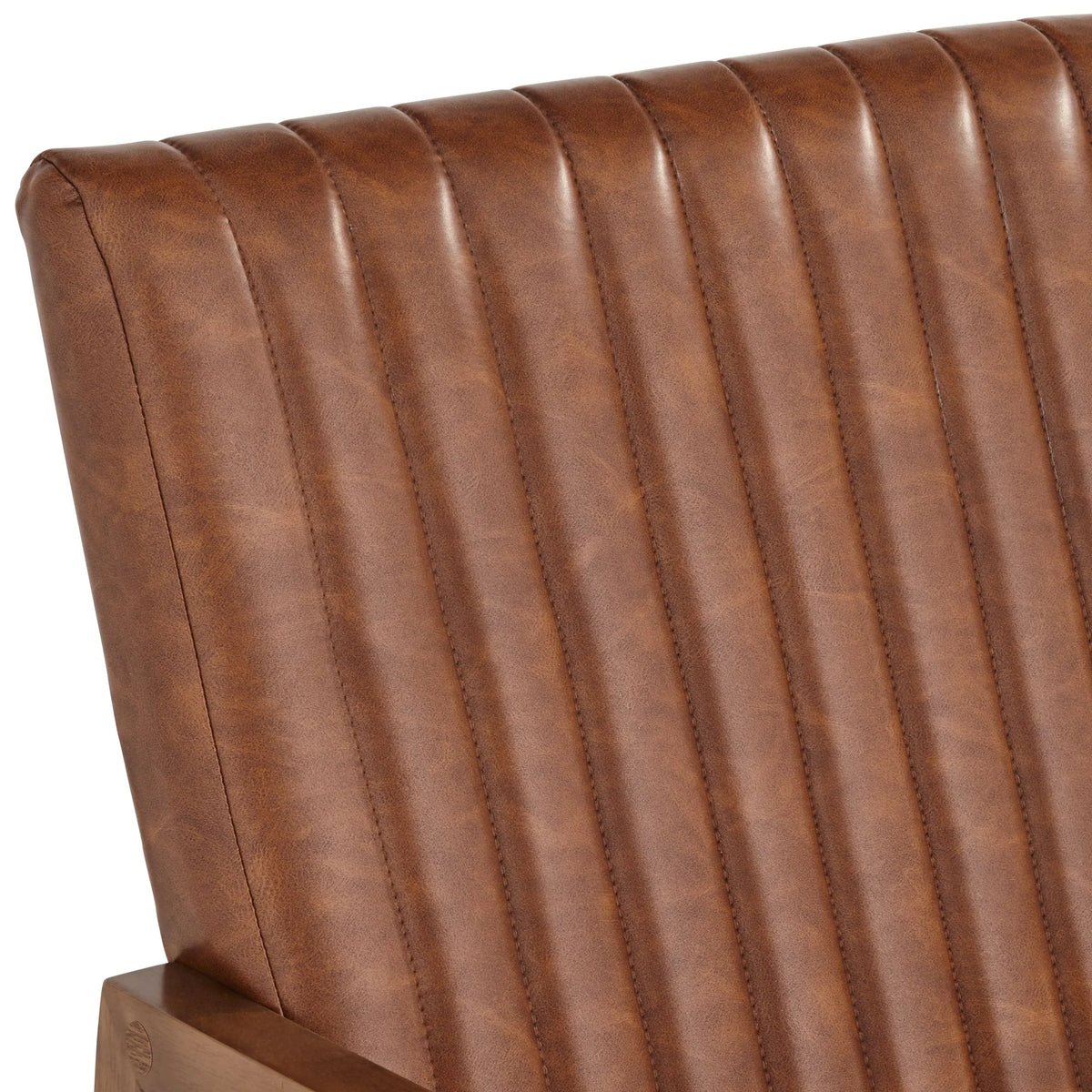 Rust Brown Wood Frame Rocking Chair M681