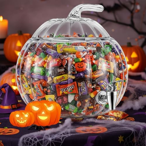 2 Pack 2 Gallon Glass Pumpkin Drink Dispenser with Spigot G69806