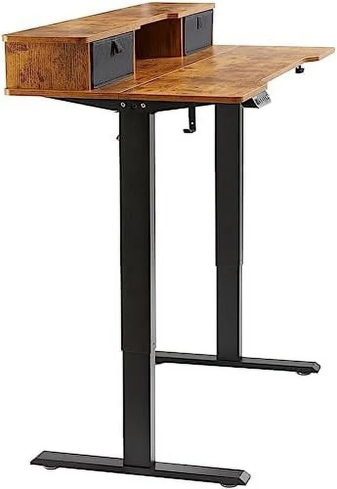 Electric Standing Desk 55.1 x 27.6 Brown Z260451