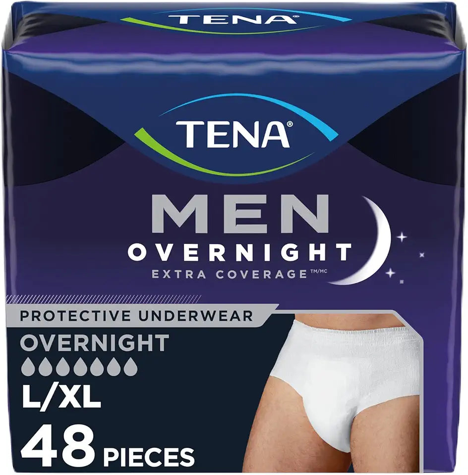 Overnight Extra Coverage Underwear L/XL 48 ct V19751
