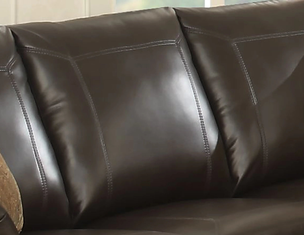 Brown Leather Gel Sofa F7321