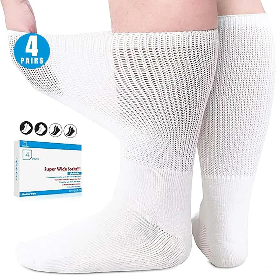 Extra Width Socks 4 Pairs Black White H329762