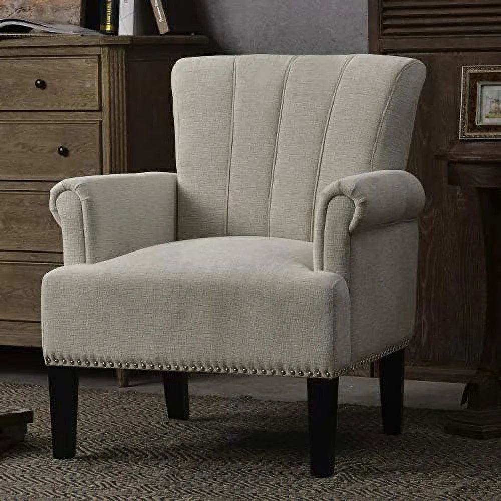 Polyester Upholstered Tufted Club Chair H540
