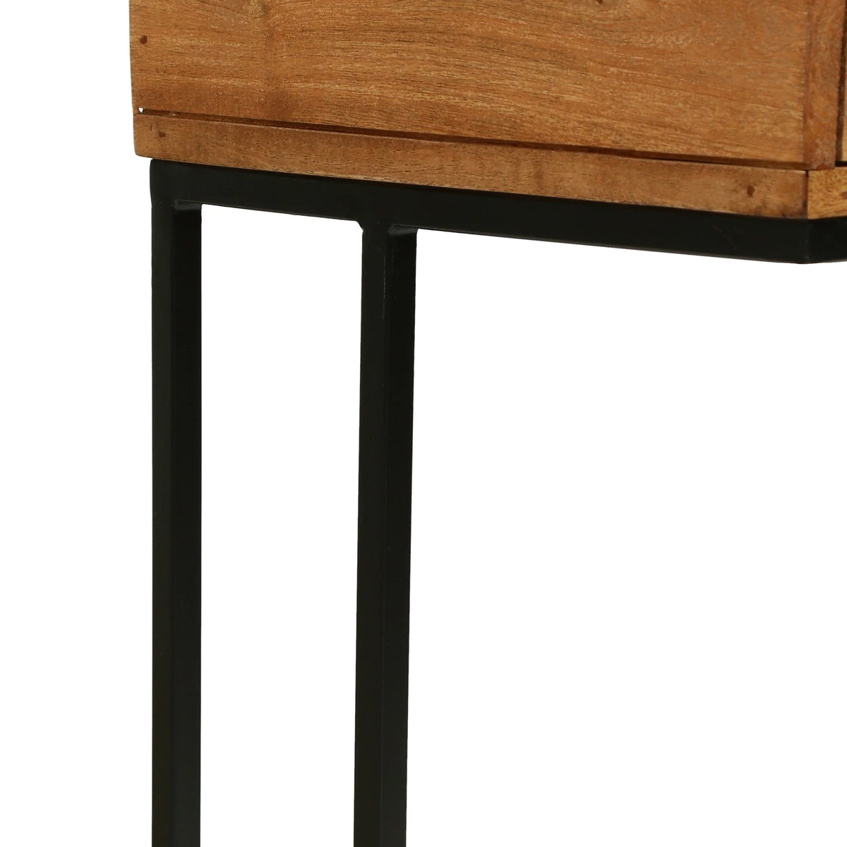 Mango Wood C-Shaped Side Table with Drawer W302160