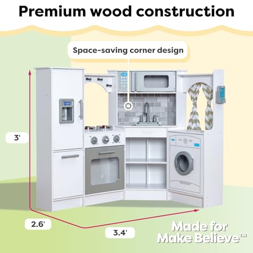 Wooden Corner Play Kitchen with Lights & Sounds A569706