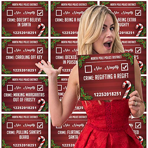 Christmas Photo Booth Prop Mugshot Signs 20 Double sided cards P561839