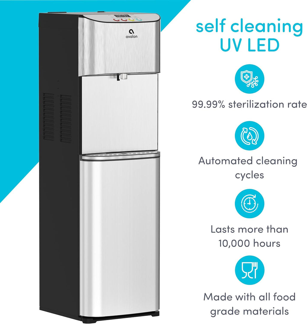 Electric Bottleless Water Cooler Dispenser with 3 Temperatures, Self Cleaning, Stainless Steel Z9187