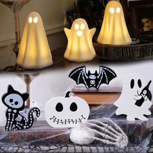 3 Pack Ceramic Halloween Tiered Tray Decor T5426